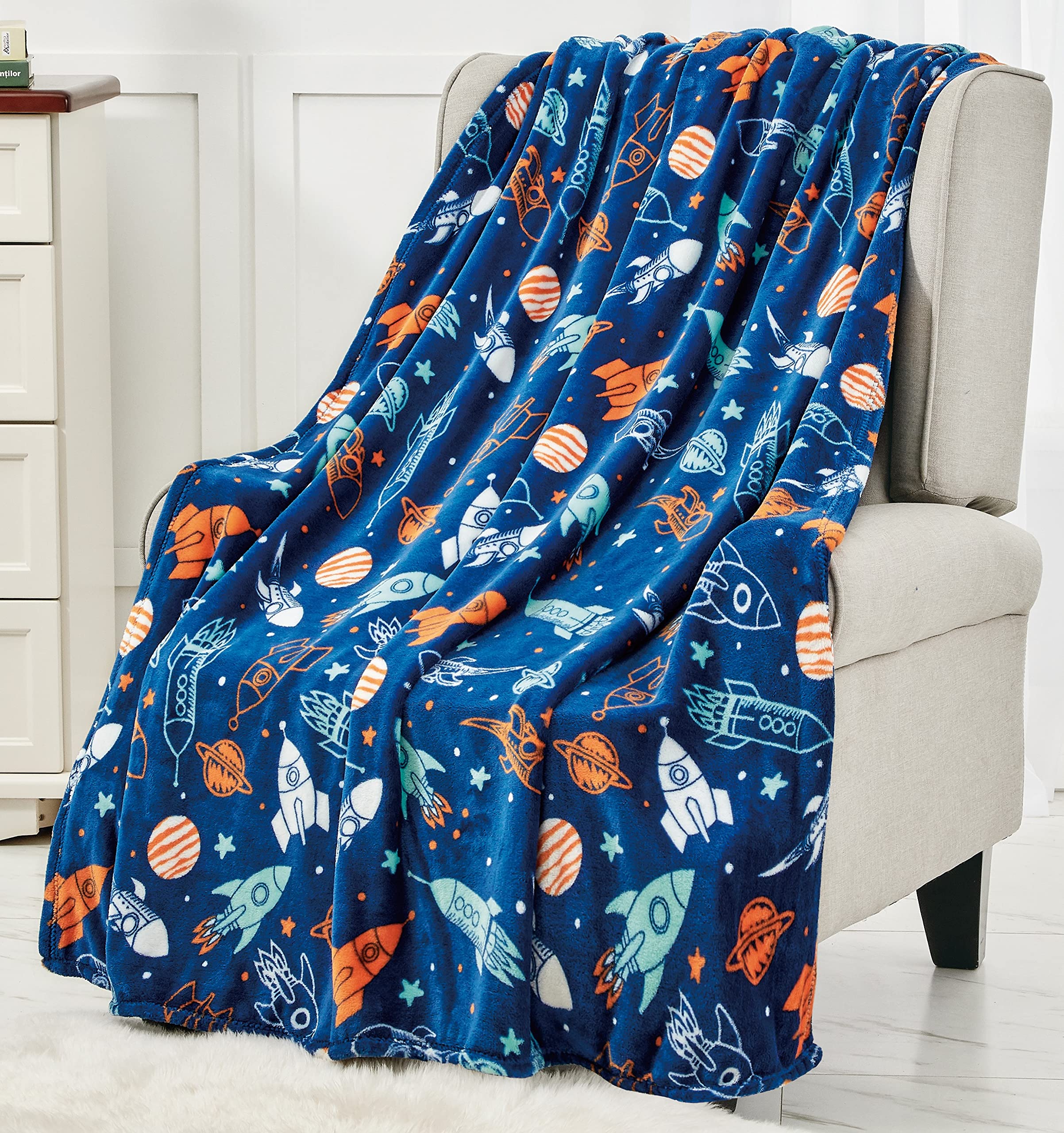 Rock Man Microplush Throw Blanket (50" x 60") - Space Odyssy