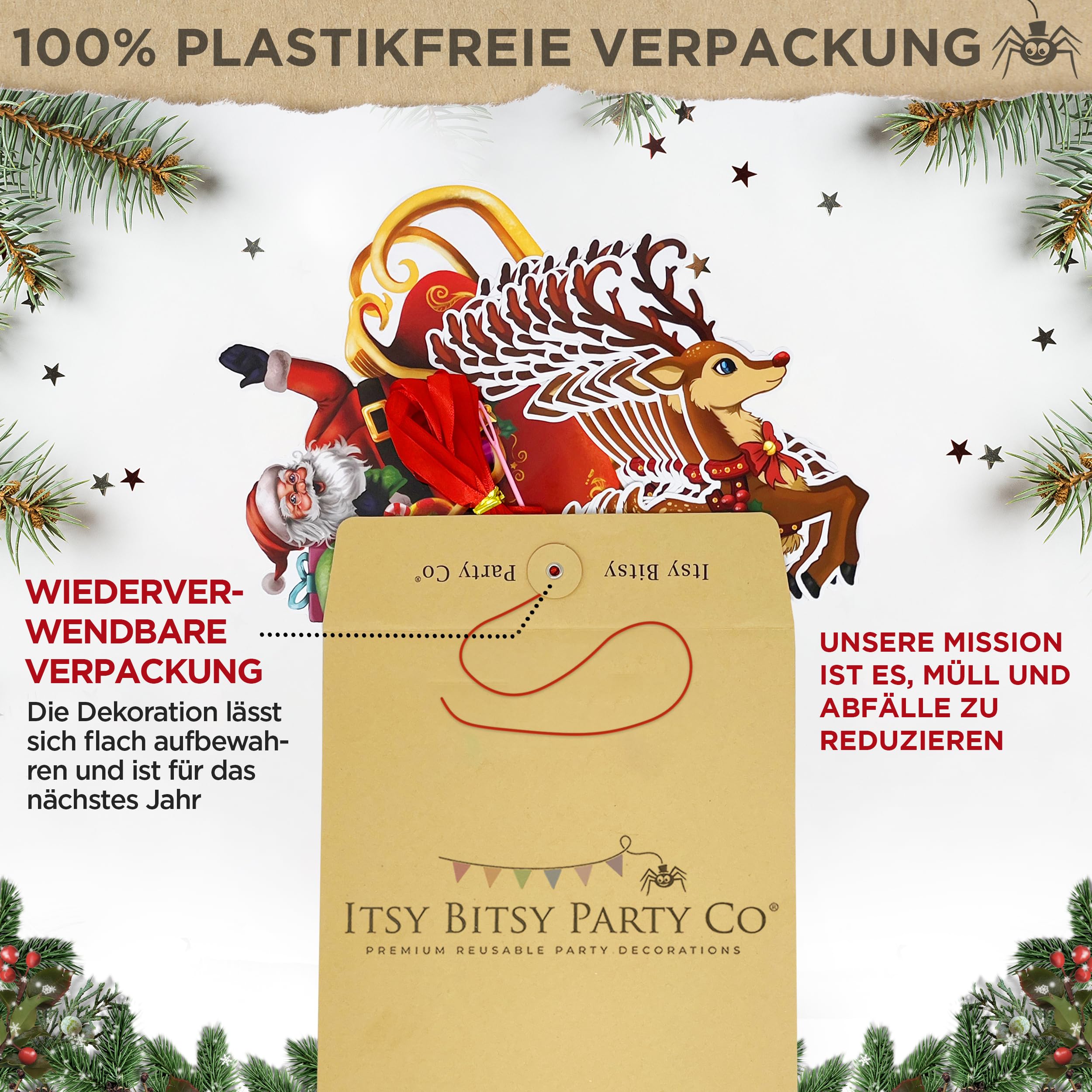 Bseical 2-teiliges Weihnachts Banner Set - Outdoor & Indoor Deko Mit Merry Christmas Aufdruck