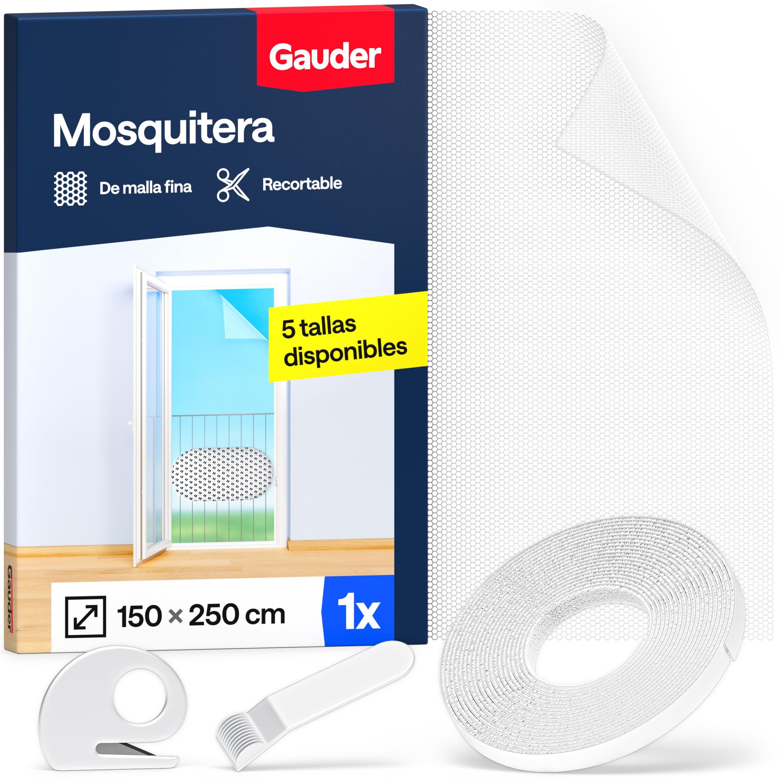 GAUDER Mosquitera para Ventana - Red Anti-Insectos con Cierre de Gancho y Bucle - Protección Adhesiva contra Mosquitos - Malla Autoadhesiva (110 x 130 cm - Bianca) — view 21