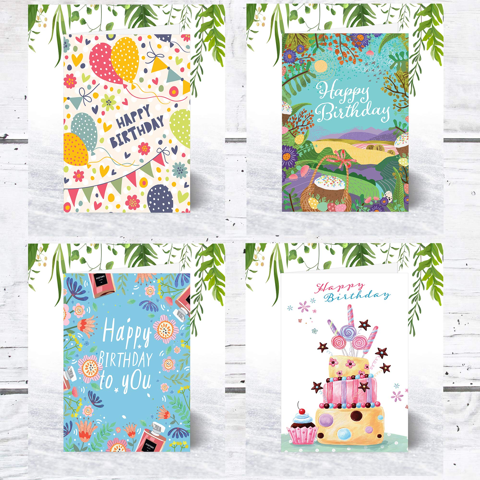 Olivia Geburtstagskarten Für Frauen, 10er Set A5 – Verschiedene Designs Mit Umschlägen