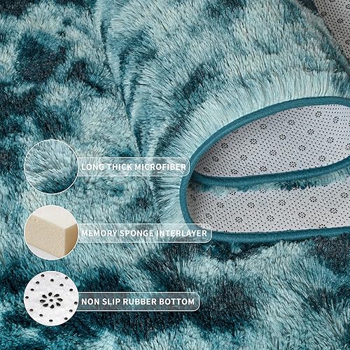 Miniatura 92 de Tepook - Alfombra súper suave y peluda para dormitorio, alfombras modernas peludas para niños para sala de estar, alfombra de felpa