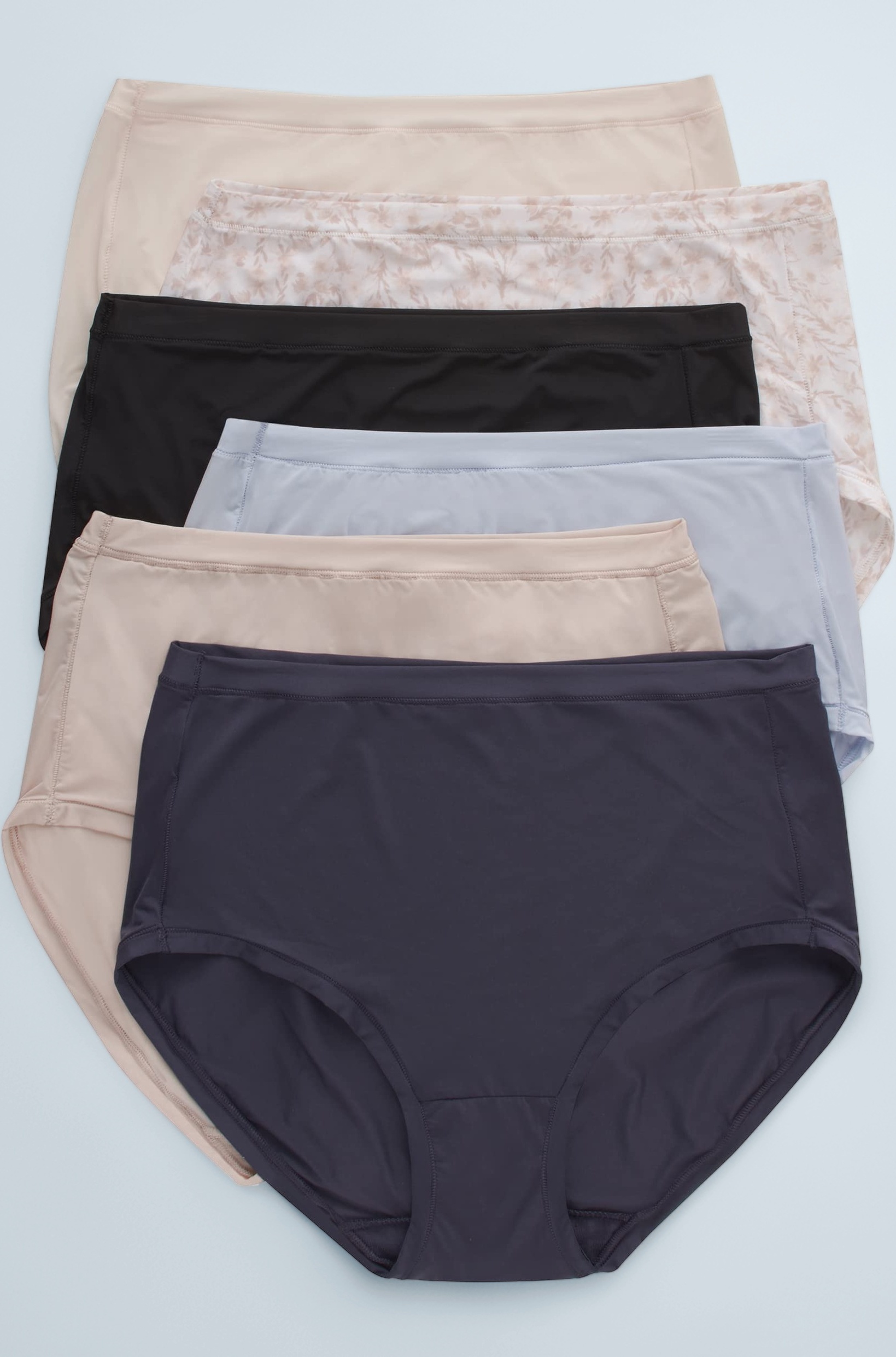 Hanes Women's Comfort Flex Fit Microfiber Low Rise Brief Underwear, 6-Pack