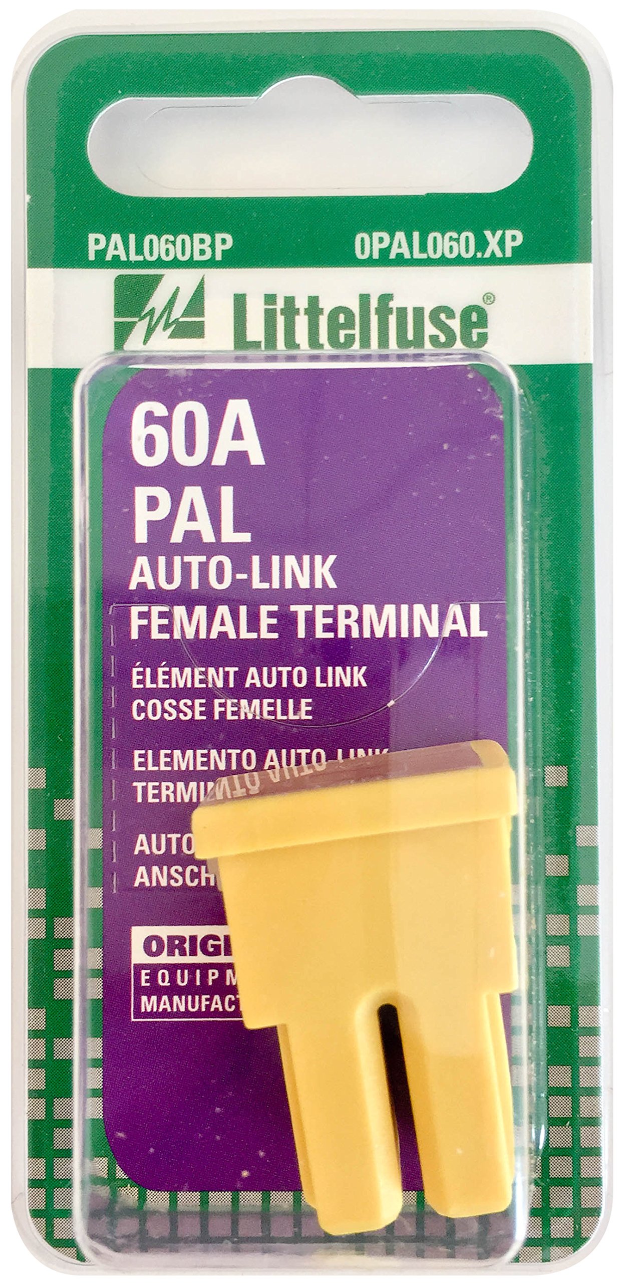 Generic 60 Amp 32V Female PAL Car Auto Link Slow Blow Fuse Block, Yellow, 5 Pieces