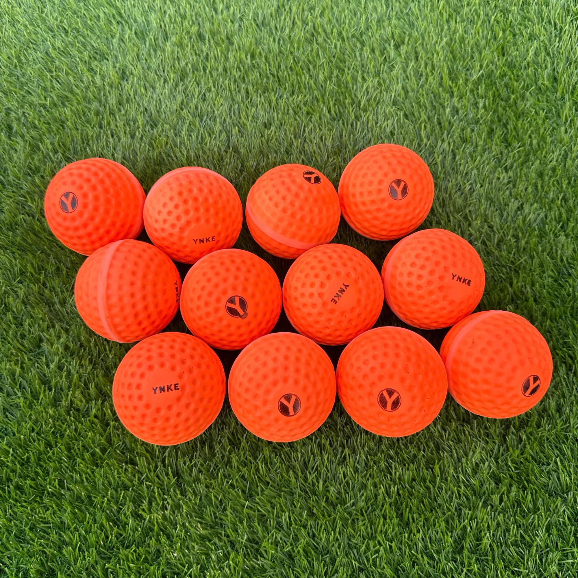 YNKE GAA Hurling Dimple PU Fireballs Speed Ball – All Weather Wall Ball Training Practice Sliotars Size 5 (Orange)