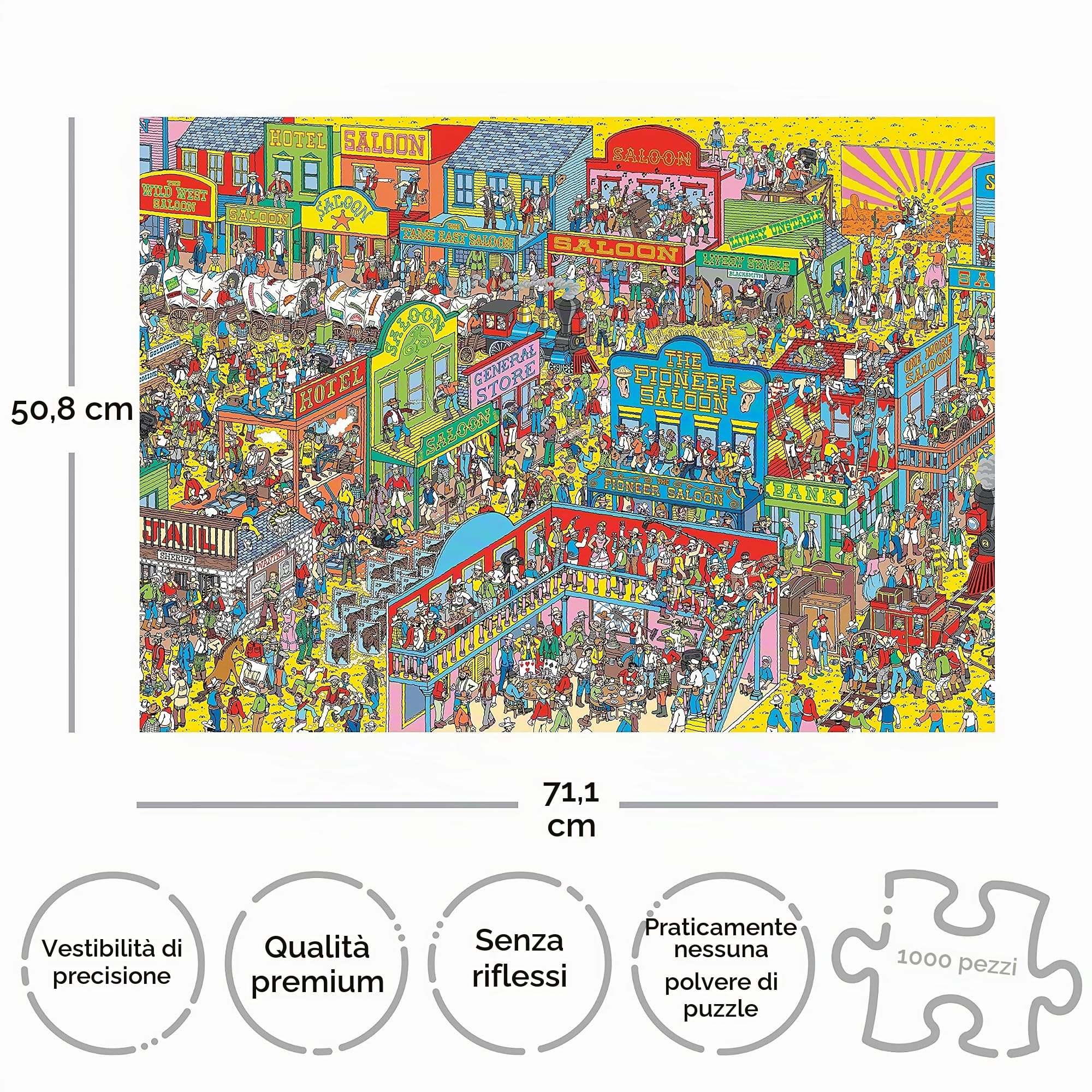 Where's Waldo Wild Wild West - Puzzle da 1000 pezzi