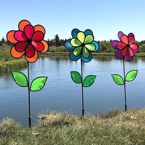 Miniatura 6 de In the Breeze Girador doble iridiscente de flores 2665 -13.5 pulgadas