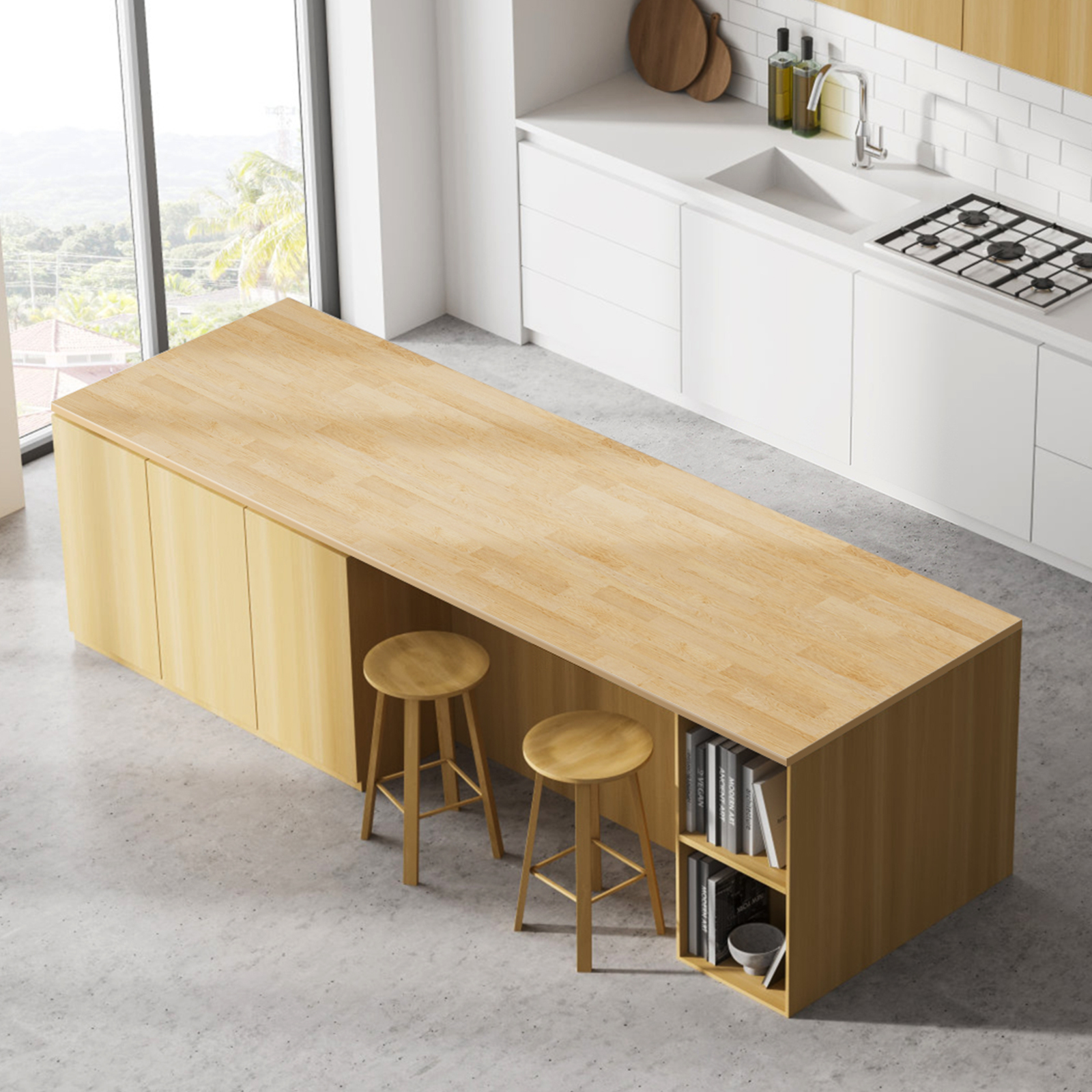 Tabla de cortar rectangular de madera 60 x 25 pulgadas miniatura 7