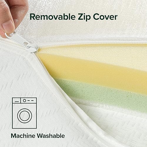 Miniatura 45 de Zinus - Colchón de espuma viscoelástica de té, color verde, 2 pulgadas, espuma viscoelástica, Completo Verde,Blanco