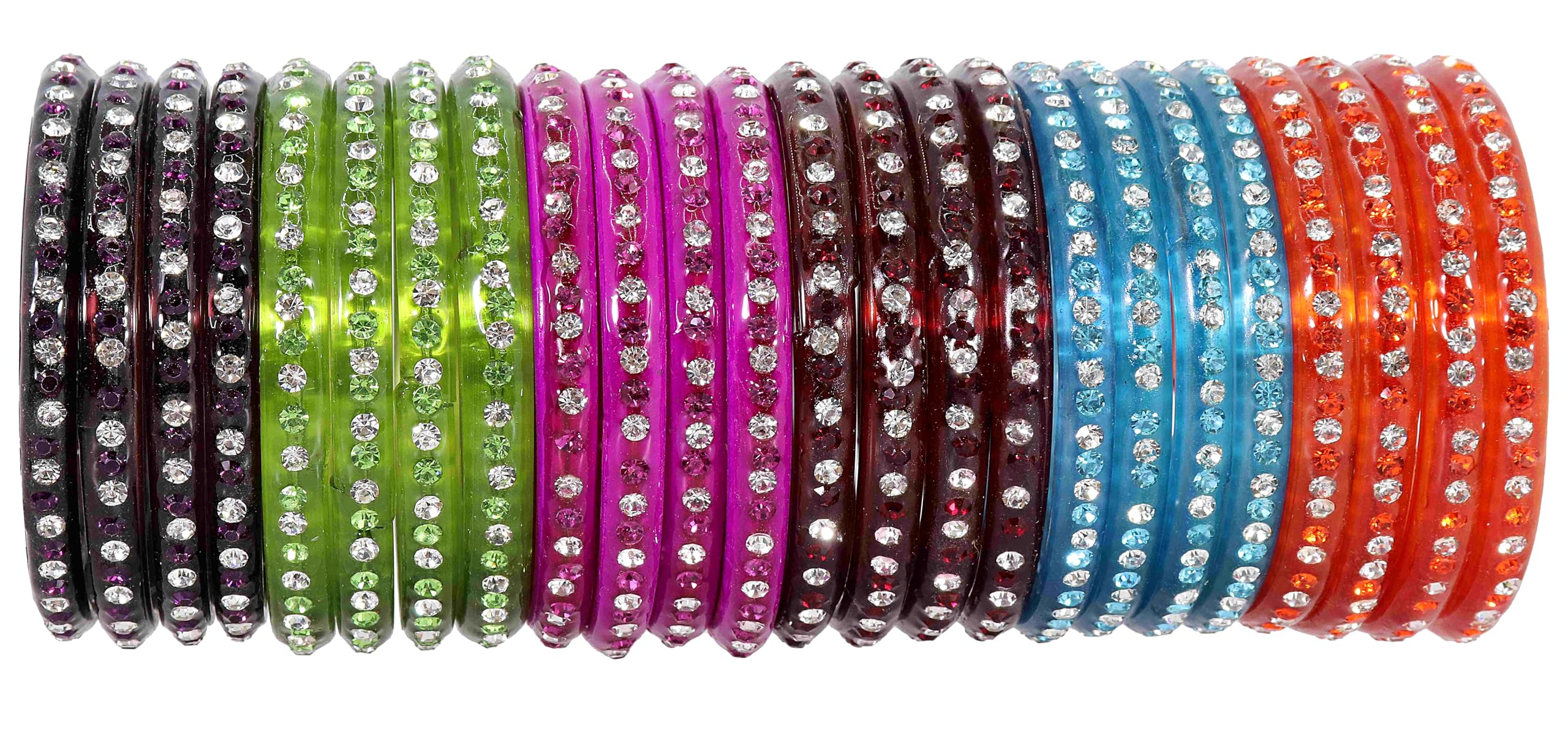 Fancy Glass Bangle Set For Women & Girls | Kada Bangles For Daily Use | Kaanch Ke Kade | Multicolor Kada Set | Chudi For Women | Fancy Women's Bangles For Wedding, Party & Gift-image-4