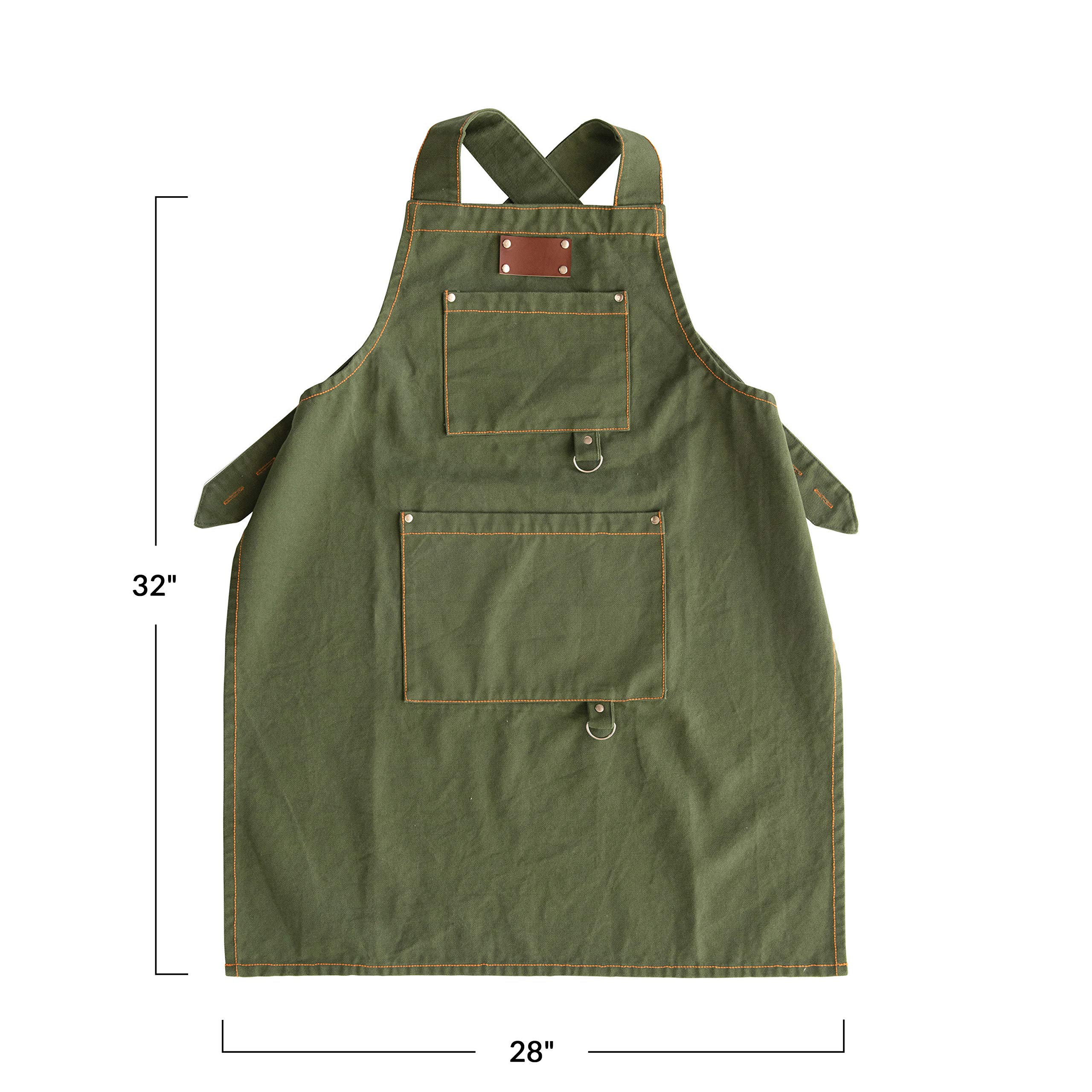 Amazon.com: Cotton Canvas Cross Back Apron with Pockets & Rivets 