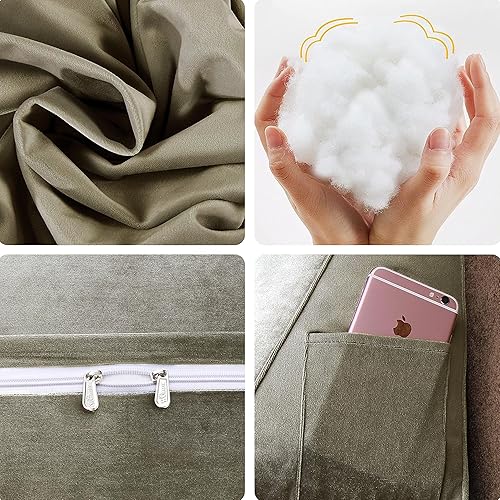 Miniatura 4 de WOWMAX - Almohada triangular para lectura, almohada grande para el respaldo de la cabecera, almohada de cuña para la cama de día con funda extraíble.