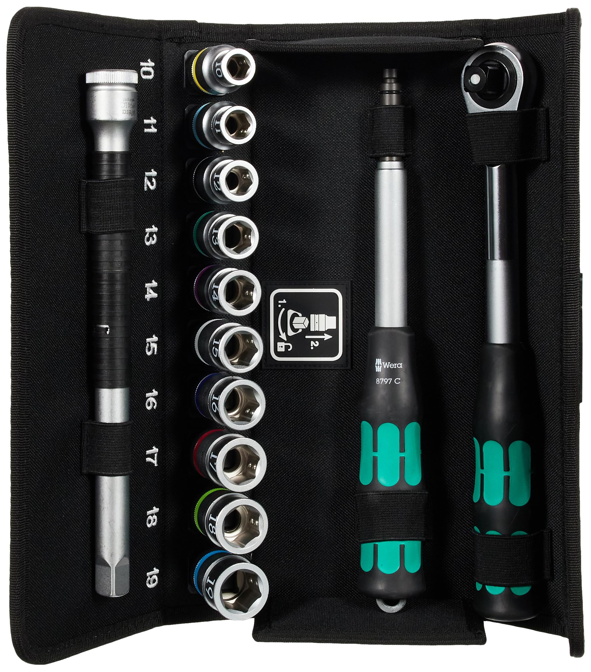 Wera 8006 SC1 Zyklop Hybrid 13 Piece 1/2" Drive Socket Set 1/2"