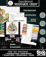 Vista 8 de Personalized.Design Kits de punto de cruz de conteo 'Hgwrts House Crests' - Juego de 5 kits de bordado para adultos