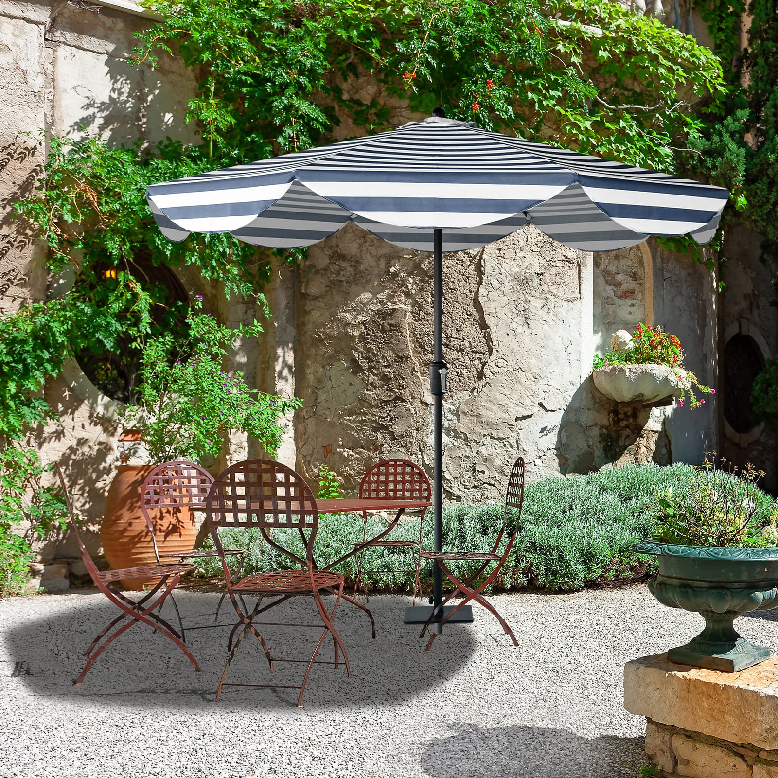 6 ft patio umbrella scalloped Amazon.com: Tempera 9ft Scalloped Patio Umbrellas Outdoor Table Umbrellas  with Fade Resistant Canopy, 8 Sturdy Rids, Elegant Vintage Umbrellas for  Lawn, Pool, Deck, Balcony : Clothing, Shoes & Jewelry