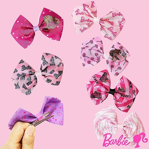 Miniatura 6 de Luv Her Barbie Lazos para Niños - Set de Accesorios para el Pelo - Lazos de Princesa - Paquete de 7 Piezas de 10 cm - Lazos para Niñas - Pinza de