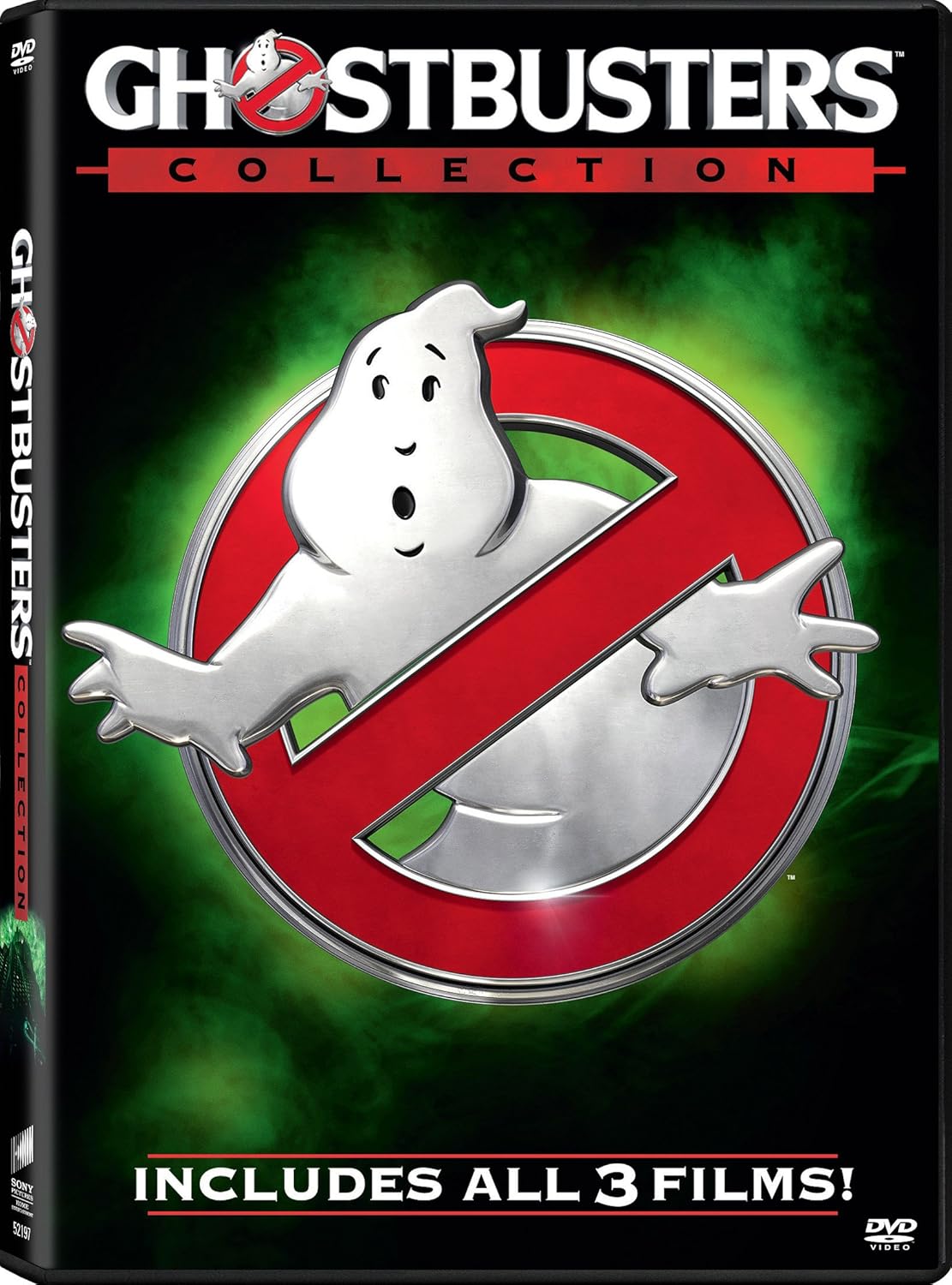The Ghostbusters team with proton packs ready