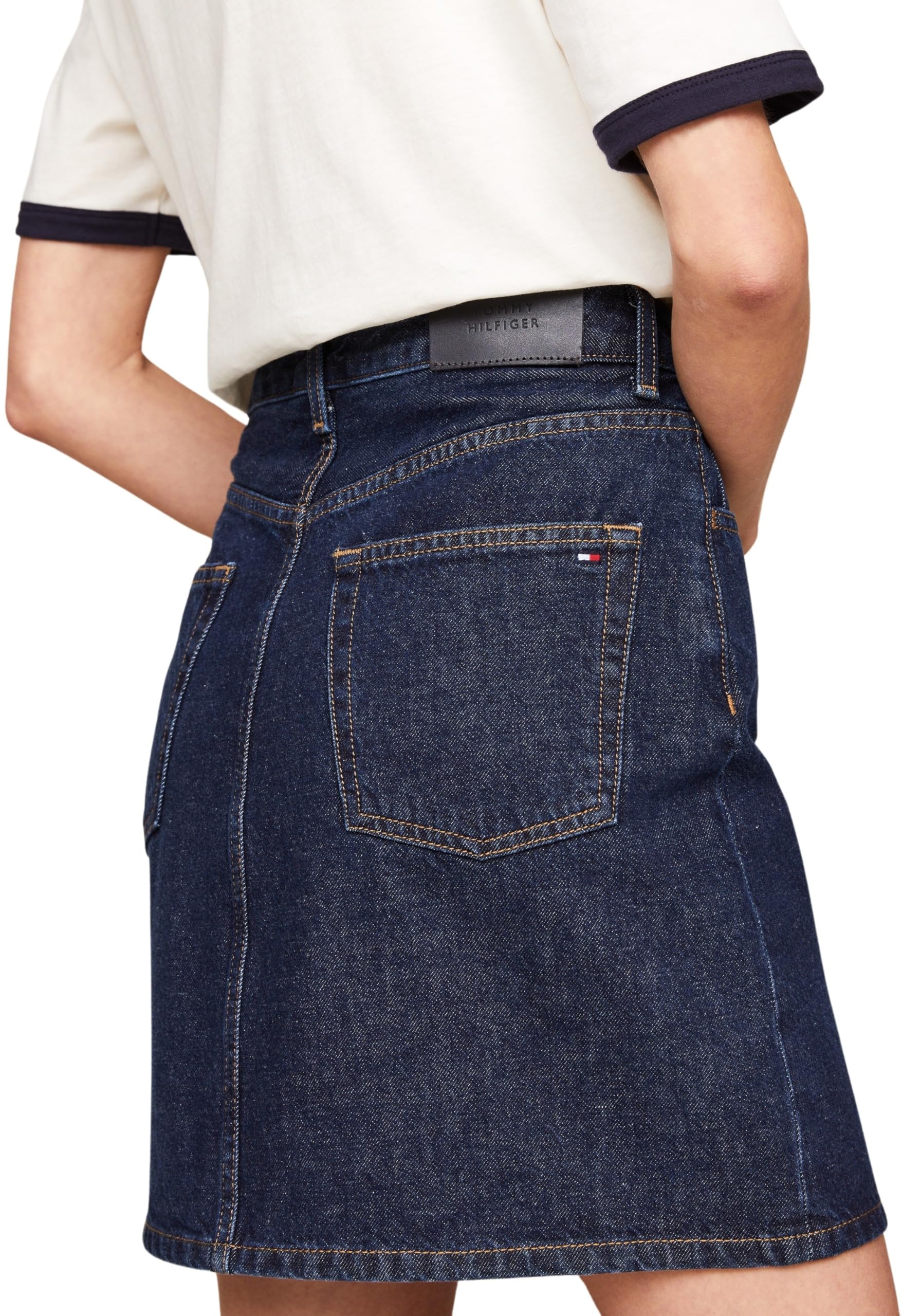 Tommy Hilfiger Dnm Mini Skirt HW Cler Ww0ww42220 Falda Recta Mujer (Pack de 1)