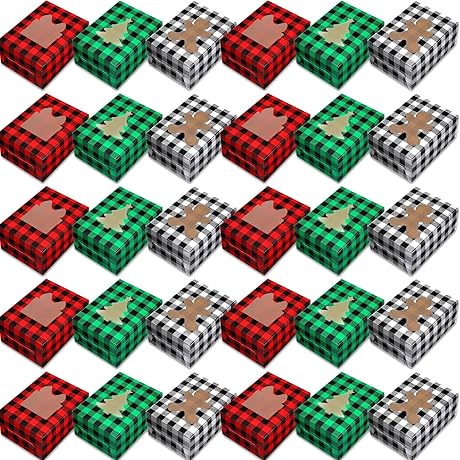 Buffalo Plaid Christmas Bakery Boxes