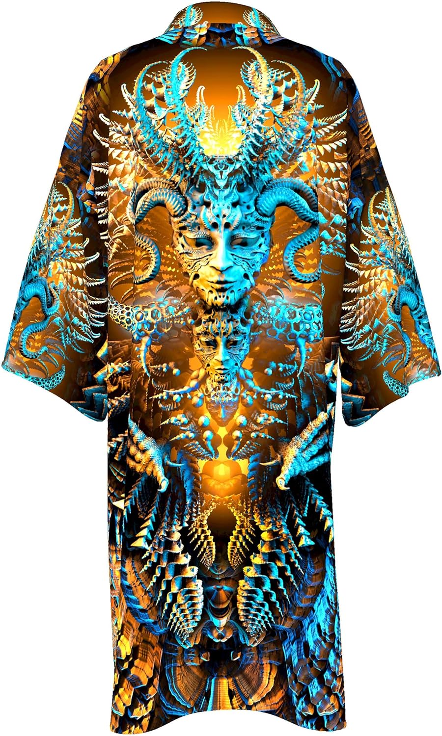 Mystic Mind Unisex Kimono - Festival-Goers Lightweight Psychedelic Kimono, One Size Fits Most, UV Reactive