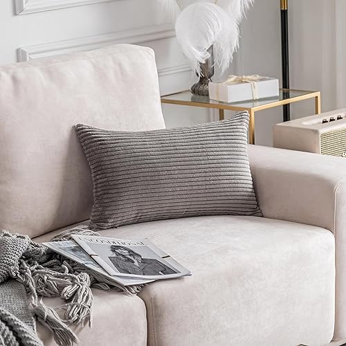 Vista 37 de Home Brilliant - Funda de cojín de terciopelo a rayas (paquete de 1 unidad)