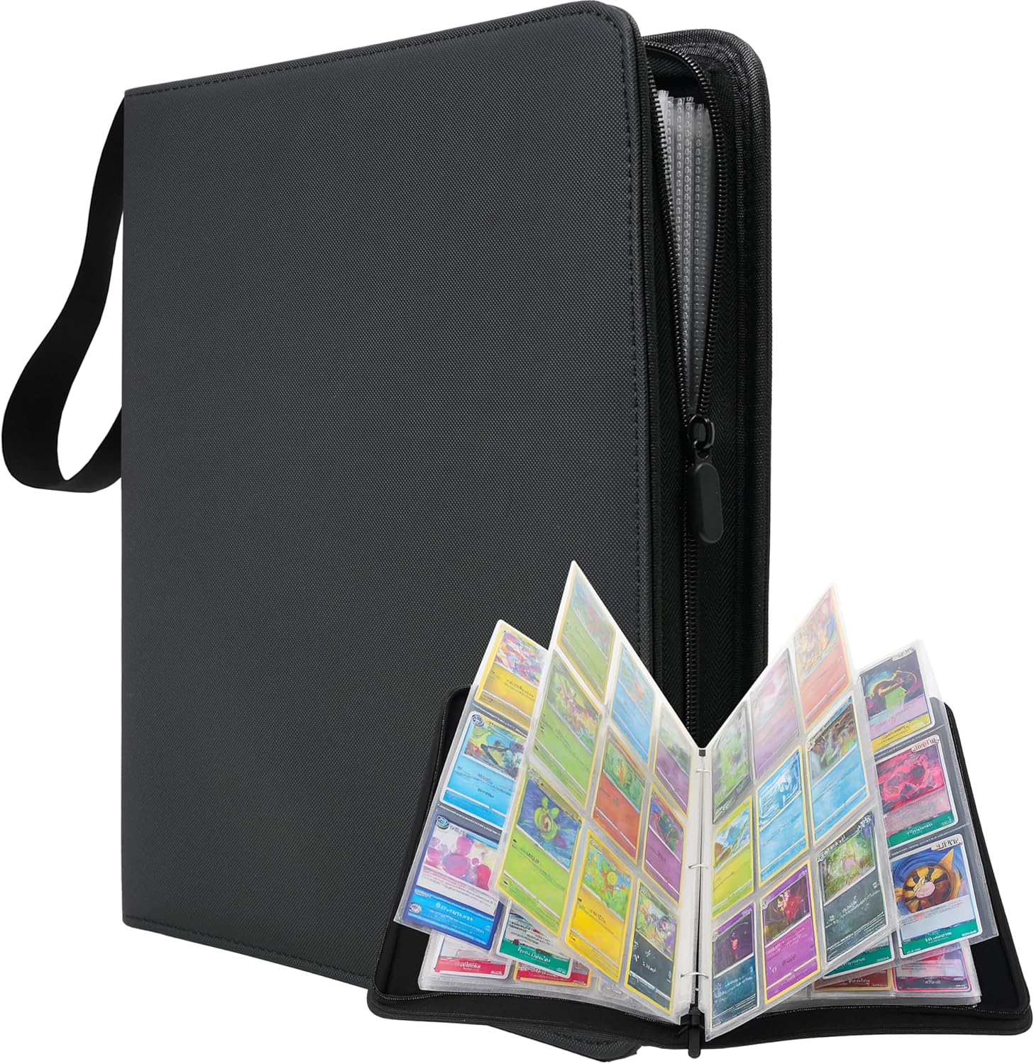 Pokémon Sammelalbum 900 Karten - Sammelkarten Album im Großformat mit Reißverschluss, 50 Blätter, 9 Taschen