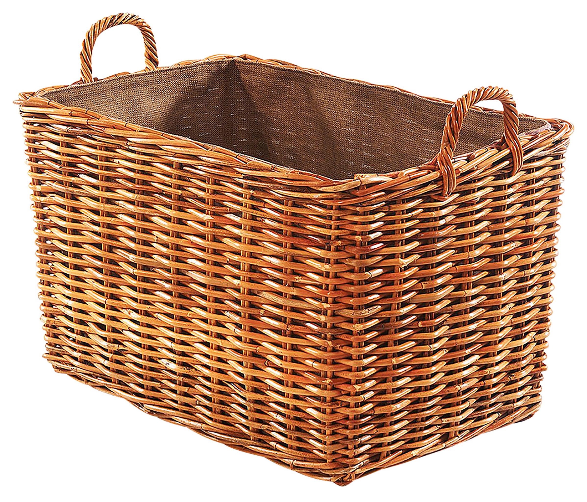 Kobolo Holztrage Holzkorb für Kaminholz Rattan Lacak mit abnehmbarem