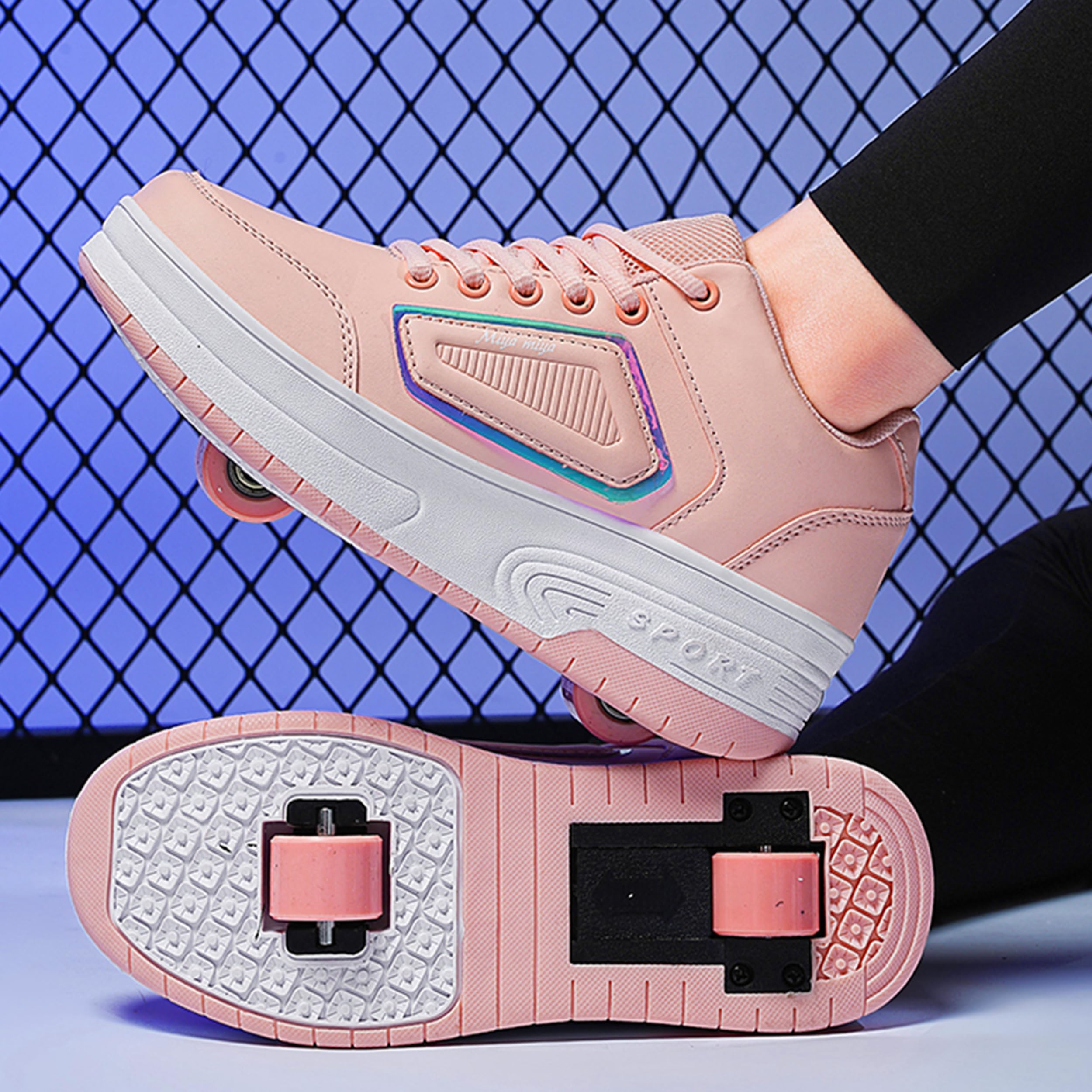 Zapatillas con Ruedas para niñas y niños, Zapatillas Deportivas con Dos Ruedas, Zapatillas con Ruedas Ajustables, Zapatillas de Skate para Pascua, cumpleaños, Navidad