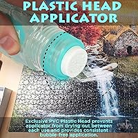 Vista 3 de Darice Pegamento transparente para rompecabezas, cabezal aplicador fácil de poner, paquete de 2 adhesivos no tóxicos para rompecabezas