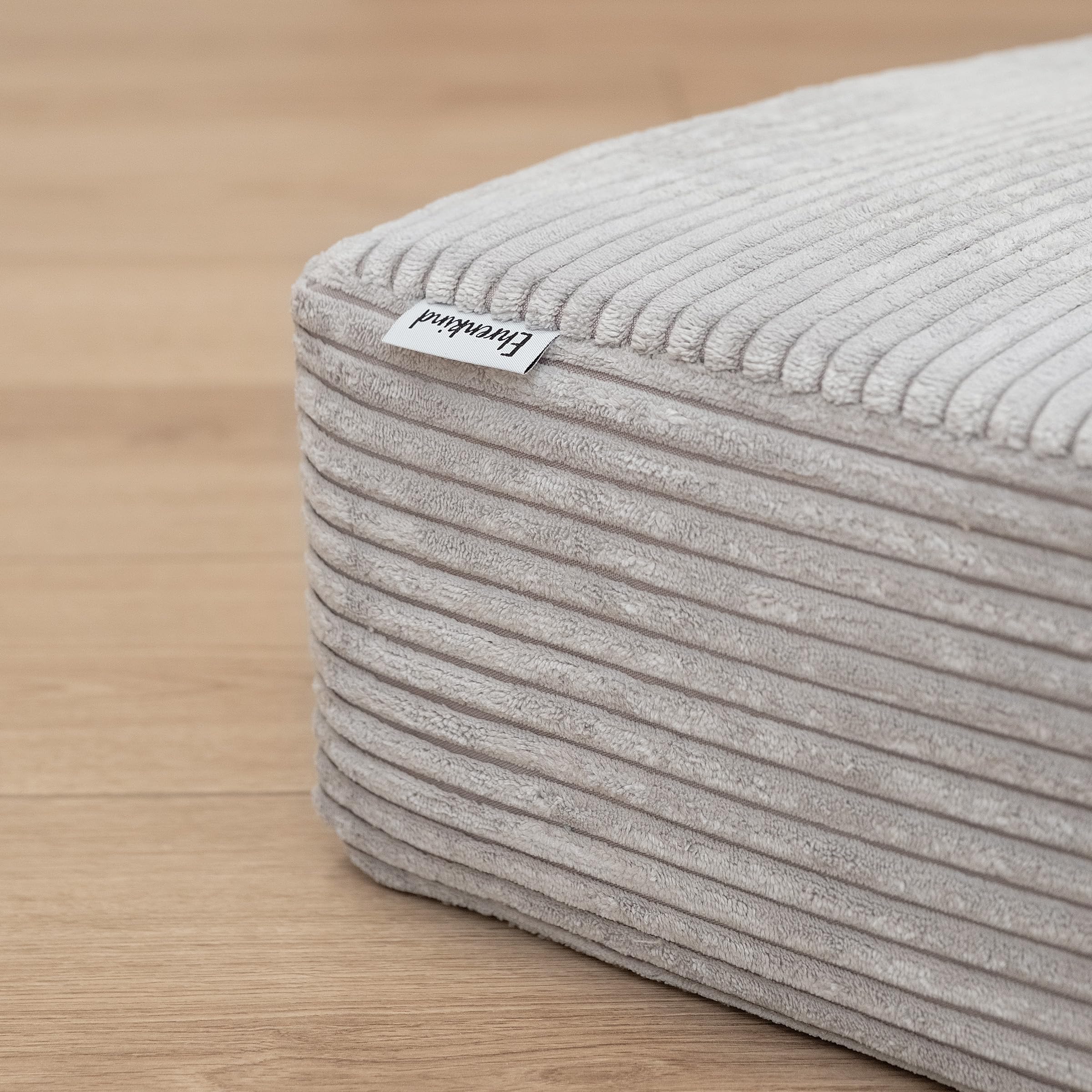 Ehrenkind® Hüpfpolster 80x80x15 cm Cord, Hüpfkissen mit Federkern, Kinder bis 40 kg, fördert Motorik & Gleichgewicht, Made in Austria, Sprungpolster Natur