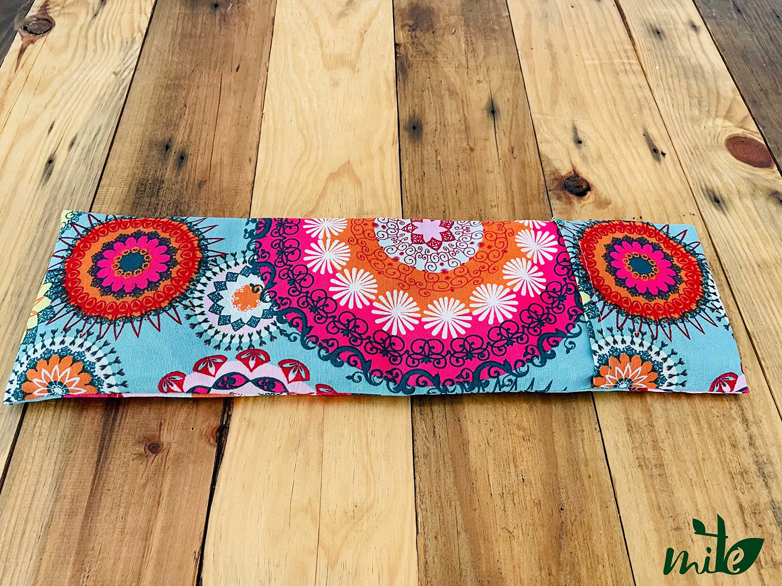 Saco térmico de semillas y lavanda con funda (50cm x 15cm) (Mandala turquesa)