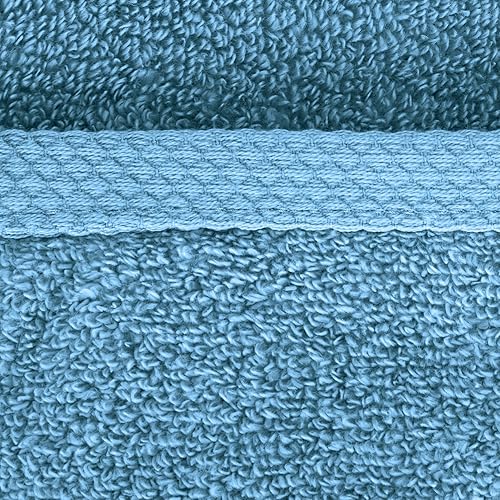 Miniatura 3 de Tienda Basics Toallas de secado rápido, 100% algodón, juego de 3 piezas, color azul lago