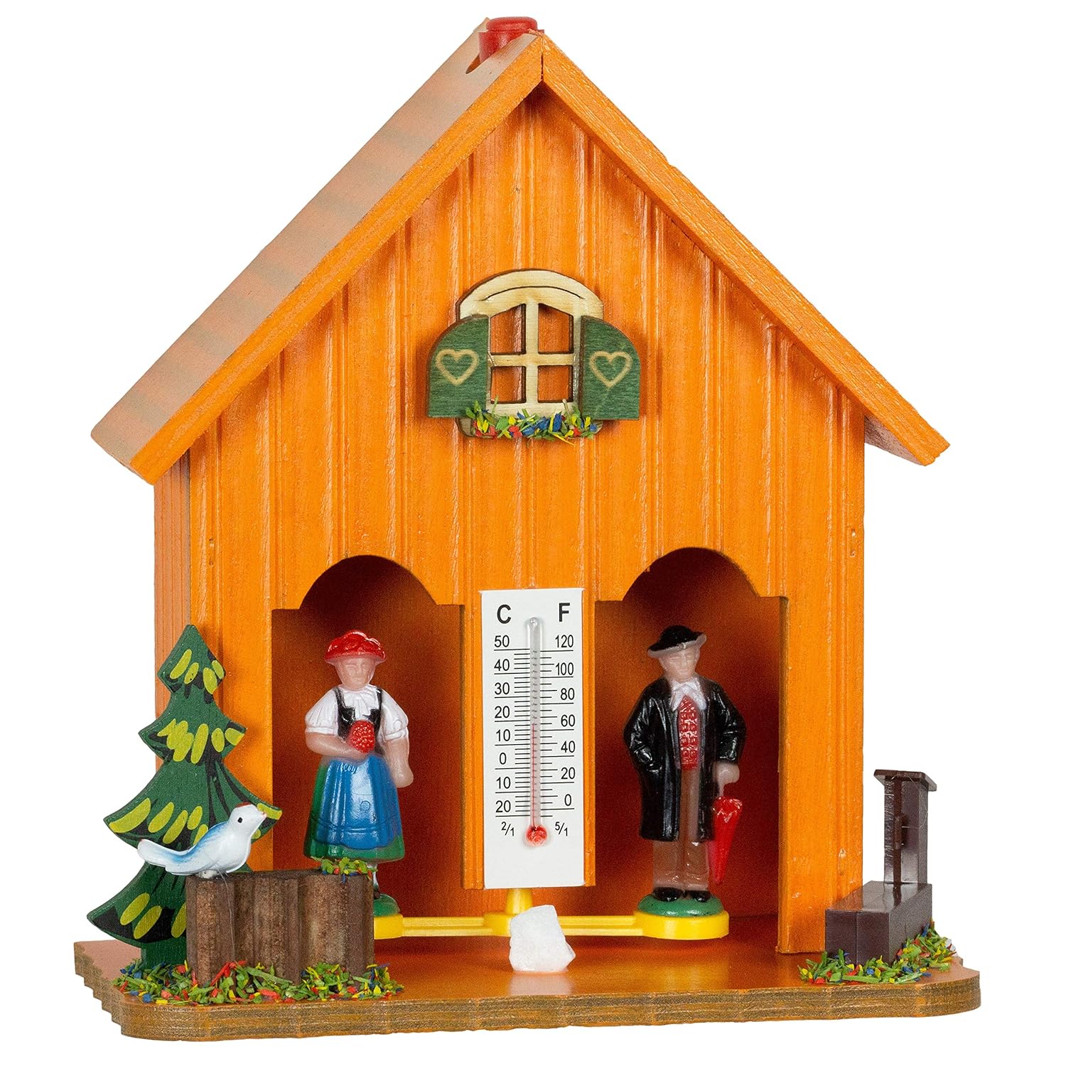 Trenkle German Black Forest Weather House Orange TU 893 Orange