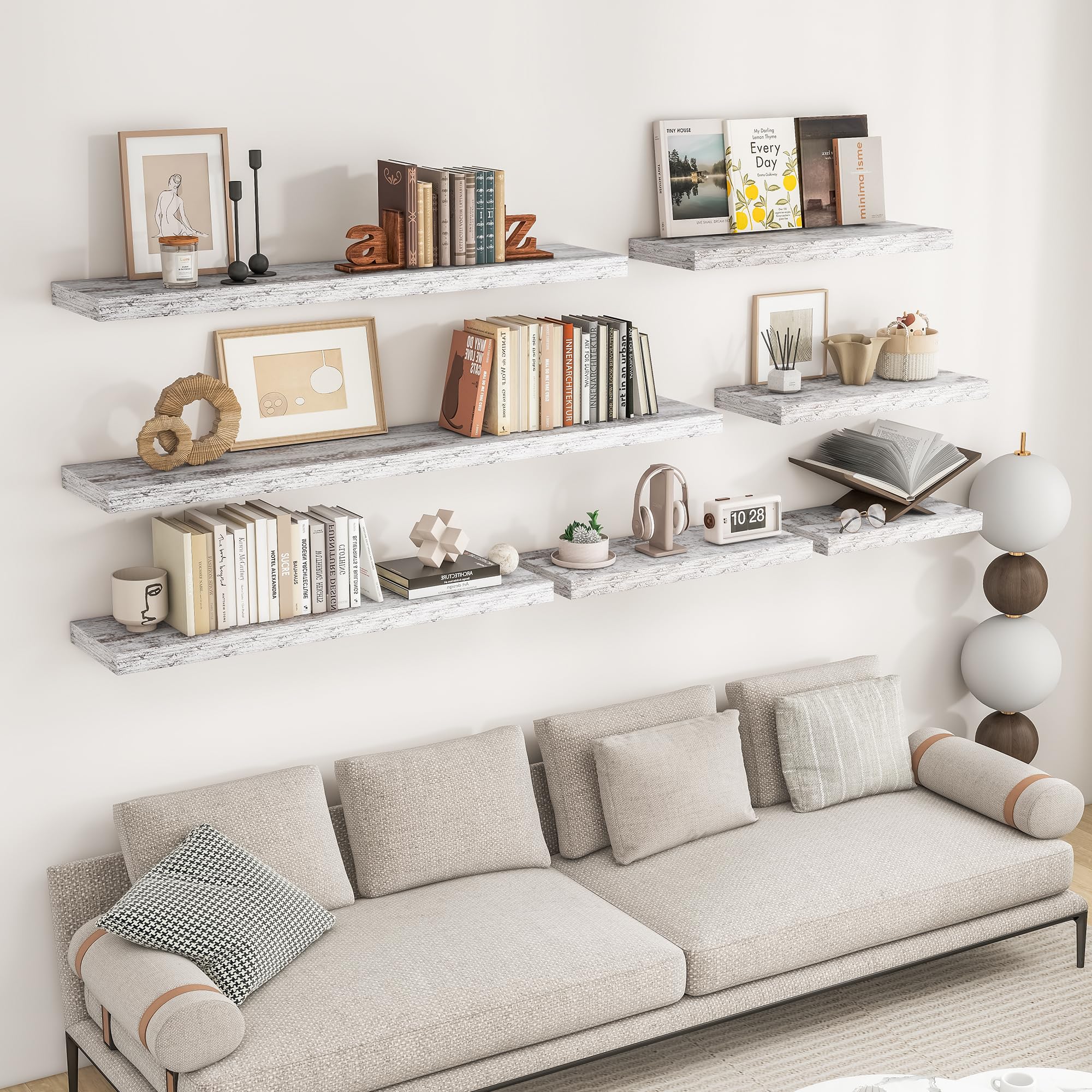 RICHFOCUS 72Inch Floating Shelves for Wall 2 Pack Shelves for Bedroom|Kitchen|Ba — product photo