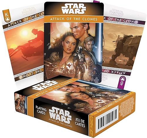 Star Wars - Episodio 2 - Baraja de cartas del ataque de los clones para tus juegos de cartas favoritos - Mercancía y coleccionables con licencia
