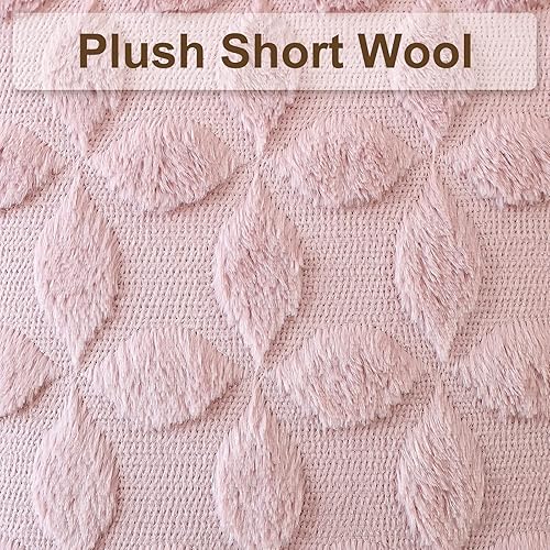Miniatura 4 de OTOSTAR Set of 2 Soft Plush Short Wool Velvet Decorative Throw Pillow Covers with 3D Flower Pattern Cushion Covers - Couch Sofa Pillow Covers for