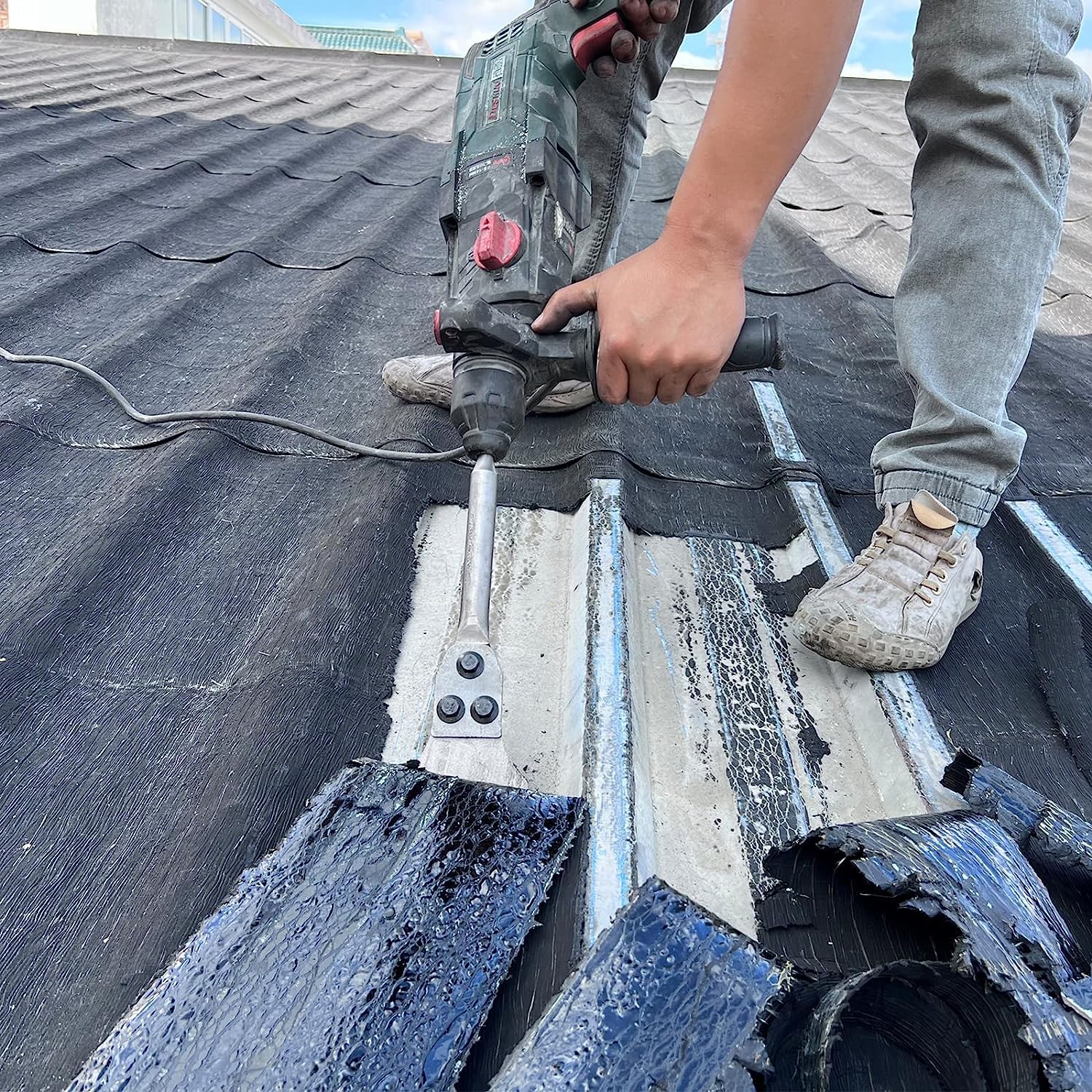 SDS Plus, scalpello per stucco, 300 x 100 mm, raschietto per pavimenti 40CrMo, scalpello per piastrelle, colla per pavimenti, linoleum, colla per piastrelle, colore
