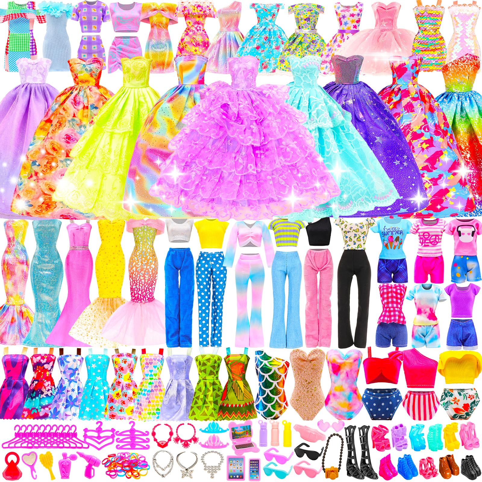 Tenue Complète BJD 1/3 – Robe, Perruque, Chaussures, Accessoires – Pour Poupée 55-60 Cm