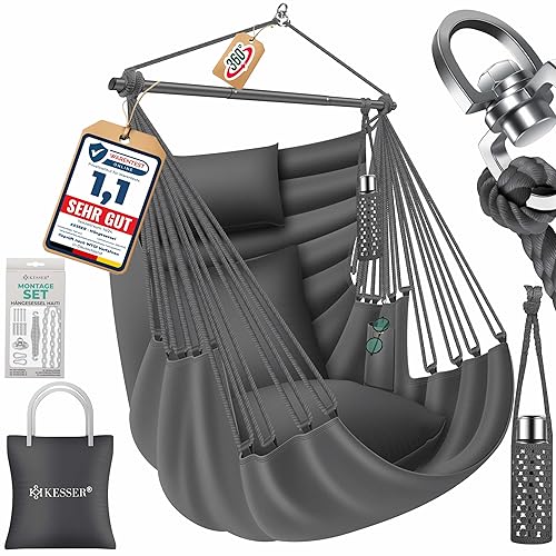 KESSER® Hängesessel Haiti 150kg Traglast, Hängestuhl 360° Drehung, Hängeschaukel Indoor-Outdoor
