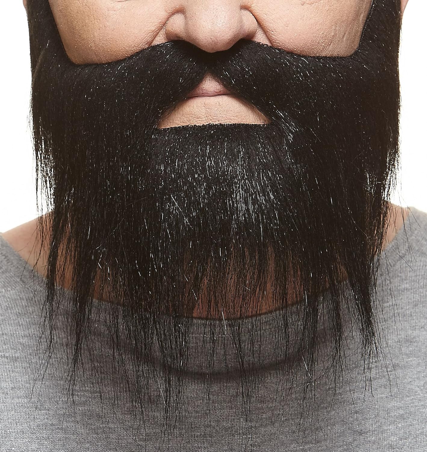 Mustaches Self Adhesive, Novelty, Hipster Fake Beard, False Facial Hair, Costume Accessory for Adults, Black Color