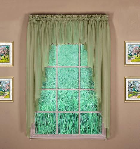 Miniatura 9 de Today's Curtain Emelia - Cenefa de gasa original de 14 pulgadas, hoja polvorienta, 60 pulgadas de ancho x 14 pulgadas de largo