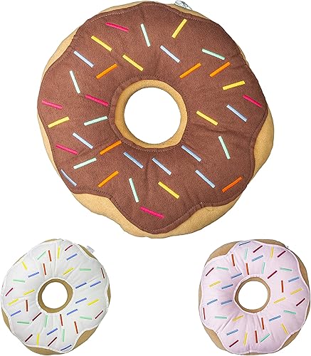 MABEL HOME Almohada decorativa de 14 pulgadas, dona, impresión digital 3D, cómoda, suave, divertida, con forma de comida, cojín de asiento para