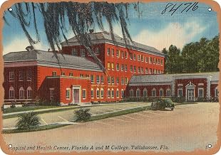 7 x 10 METAL SIGN - Florida Postcard - Hospital and health center, Florida A and M College, Tallahassee, Fla. - Vintage Rusty Look
