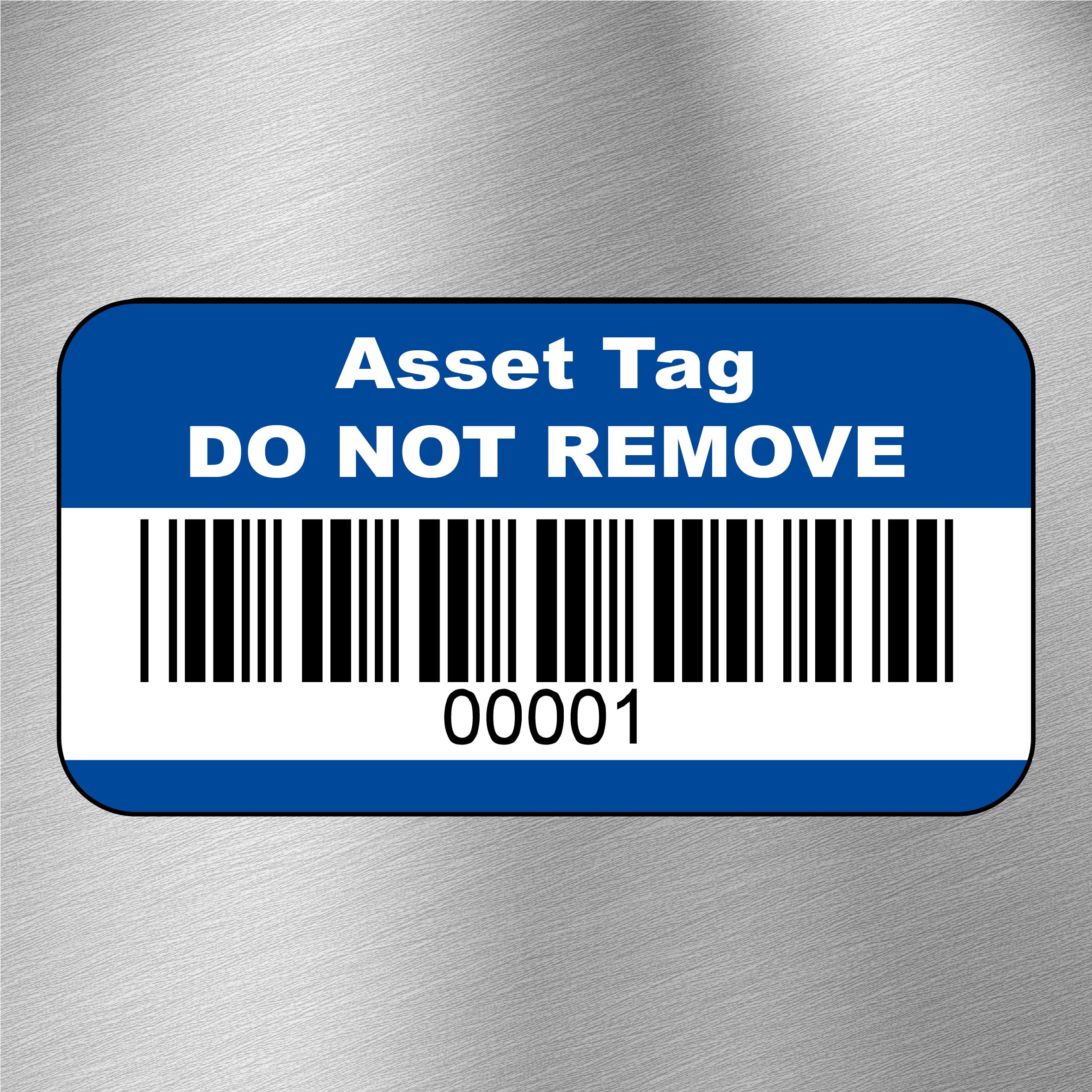 Asset Number Tag Quality Control Labels - 500 Stickers 38mm x 22mm Blue