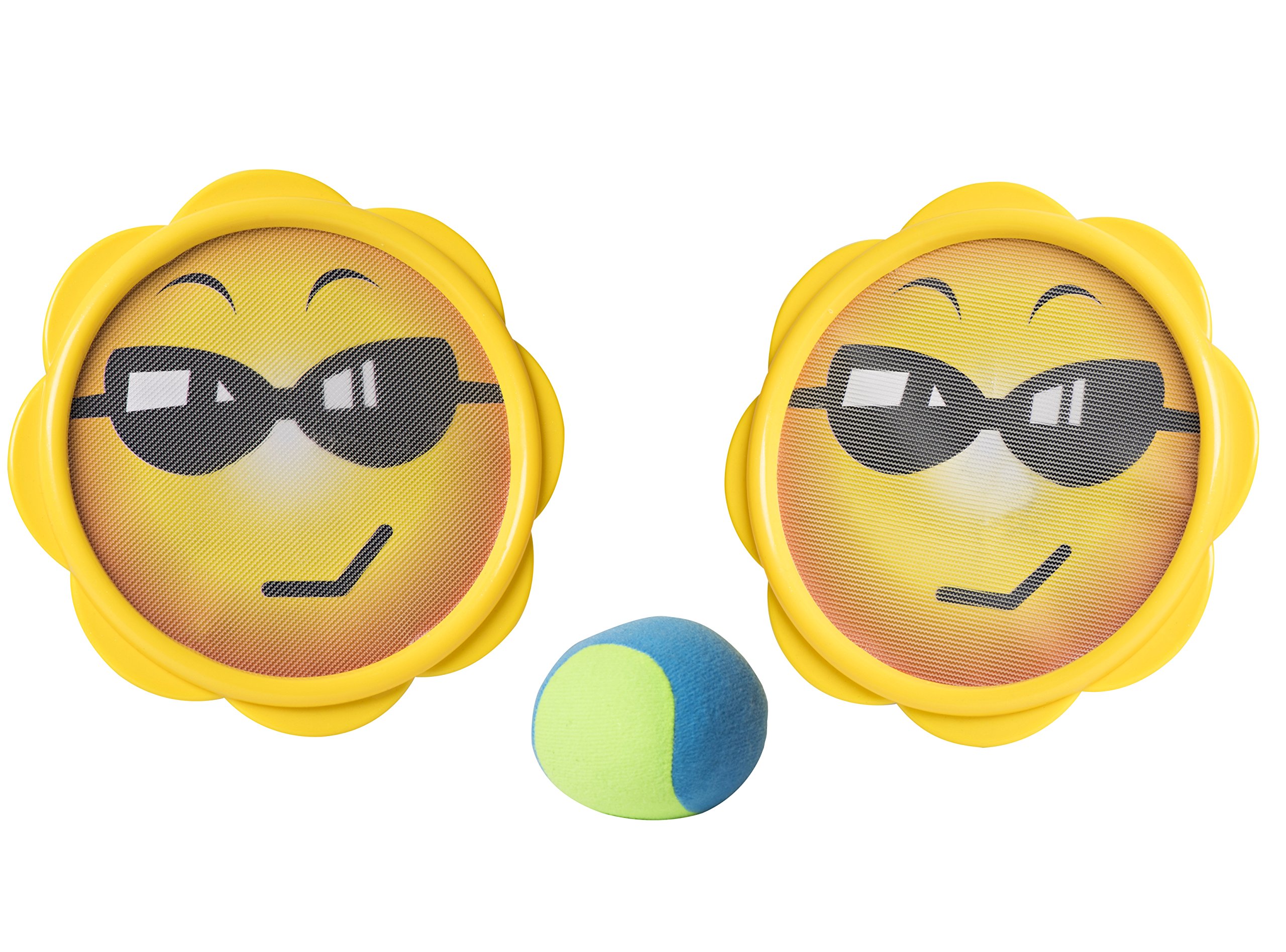 Toss And Catch Stick Grip Mitts Emoji Throw Ball -Emoji Toys Games Indoor/Outdoor Kids Sports Set- Throwing Balls Sport Summer Play Kit