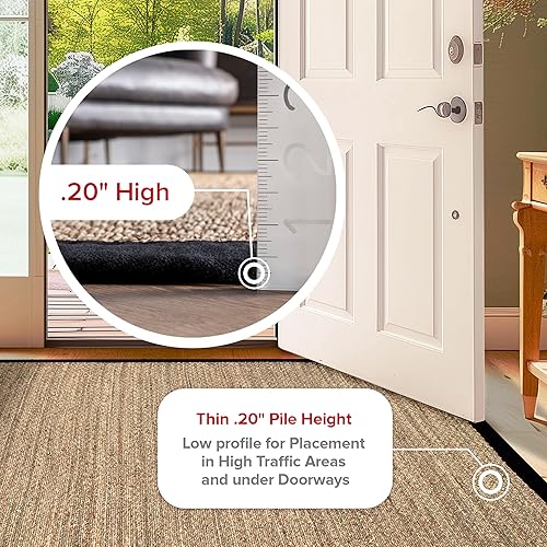 Miniatura 5 de nuLOOM Elijah Tapete de área estilo rústico de hierba marina, 4 x 6 pies, color negro