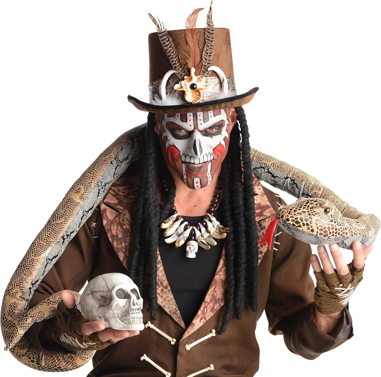 Witch Doctor Halloween Costume 2022 Amazon Com Amscan Witch Doctor Top Hat With Dreads One Size Multicolor Clothing Shoes Jewelry