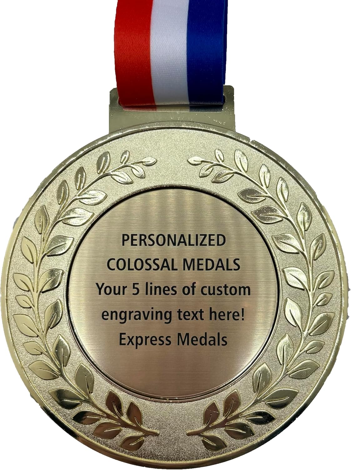 Express Medals Pack of 1 (or More) Colossal 5 Inch Gold Soccer Award Medals Variations with or Without Engraving Personalization Engraved Custom Text Names