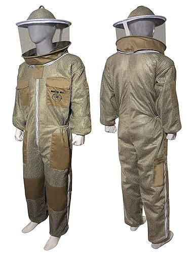 Brutul Bee - Traje ultraligero ventilado de 3 capas con velo redondo caqui 5XL