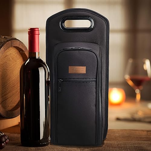 Miniatura 62 de ALLCAMP - Bolsa de vino con compartimento refrigerador, juego de picnic que lleva dos juegos de vajilla Negro