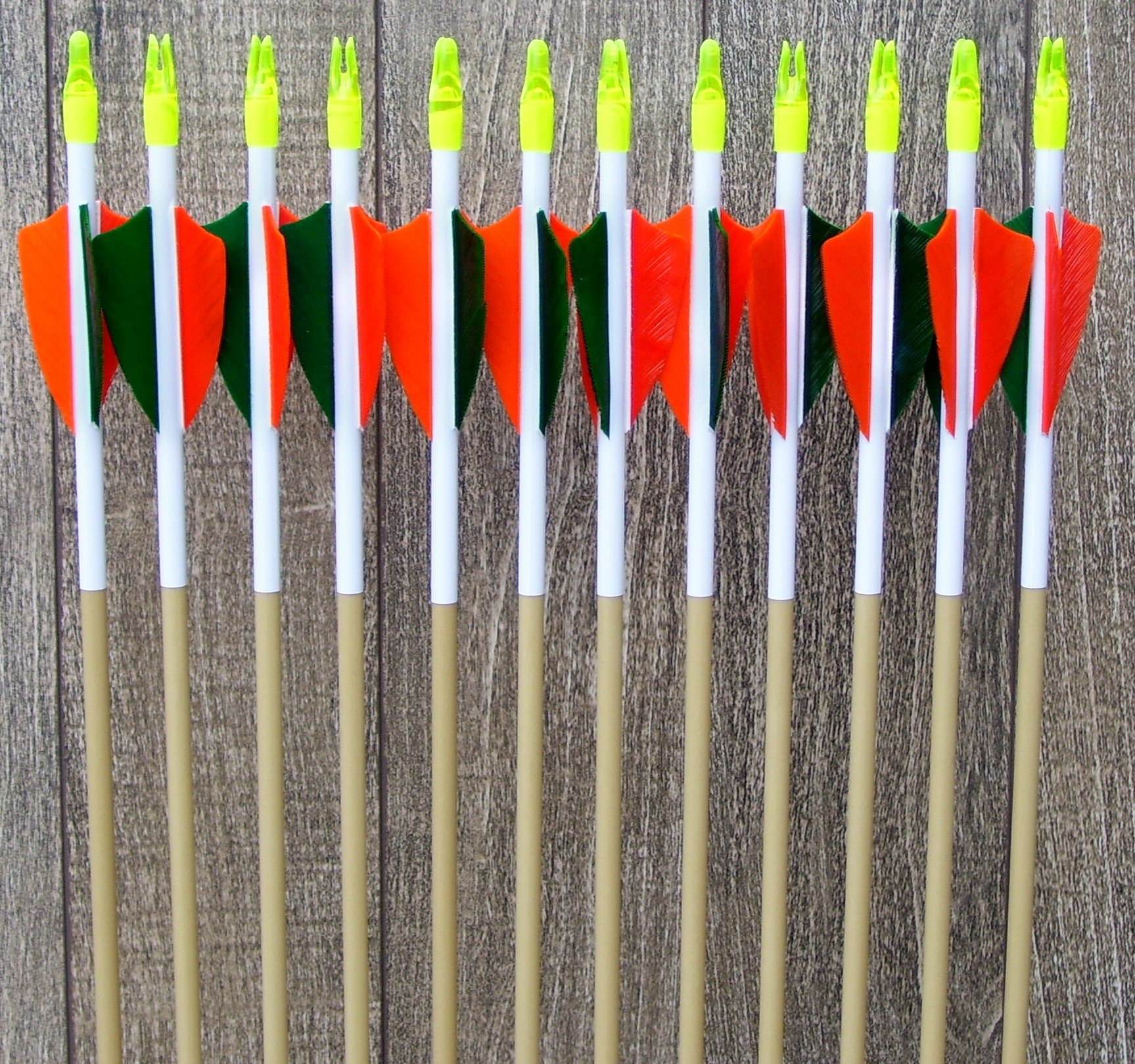 No frontiers Fiberglass Arrows (Green and Orange)